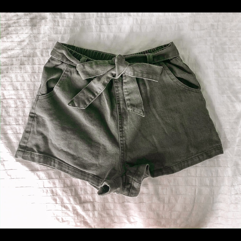 Tie front shorts